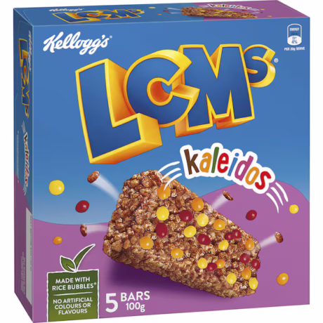 KELLOGG'S LCMS KALEIDOS RICE BUBBLES SNACK BARS