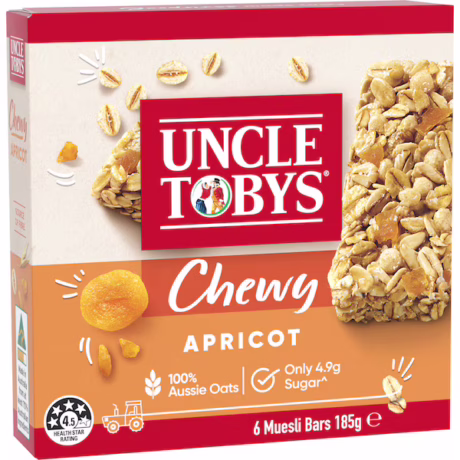 UNCLE TOBYS MUESLI BARS CHEWY APRICOT