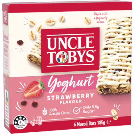 UNCLE TOBYS MUESLI BARS YOGHURT & STRAWBERRY