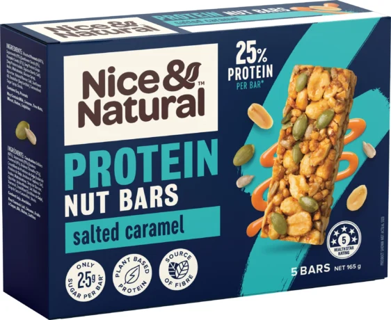 NICE & NATURAL PROTEIN NUT BARS SALTED CARAMEL WITH SUPERSEEDS 5 PACK